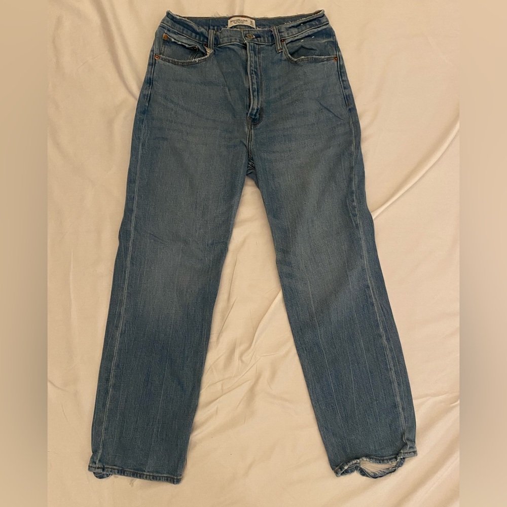 Abercrombie & Fitch Women's The Ankle Straight Ultra High Rise Jeans